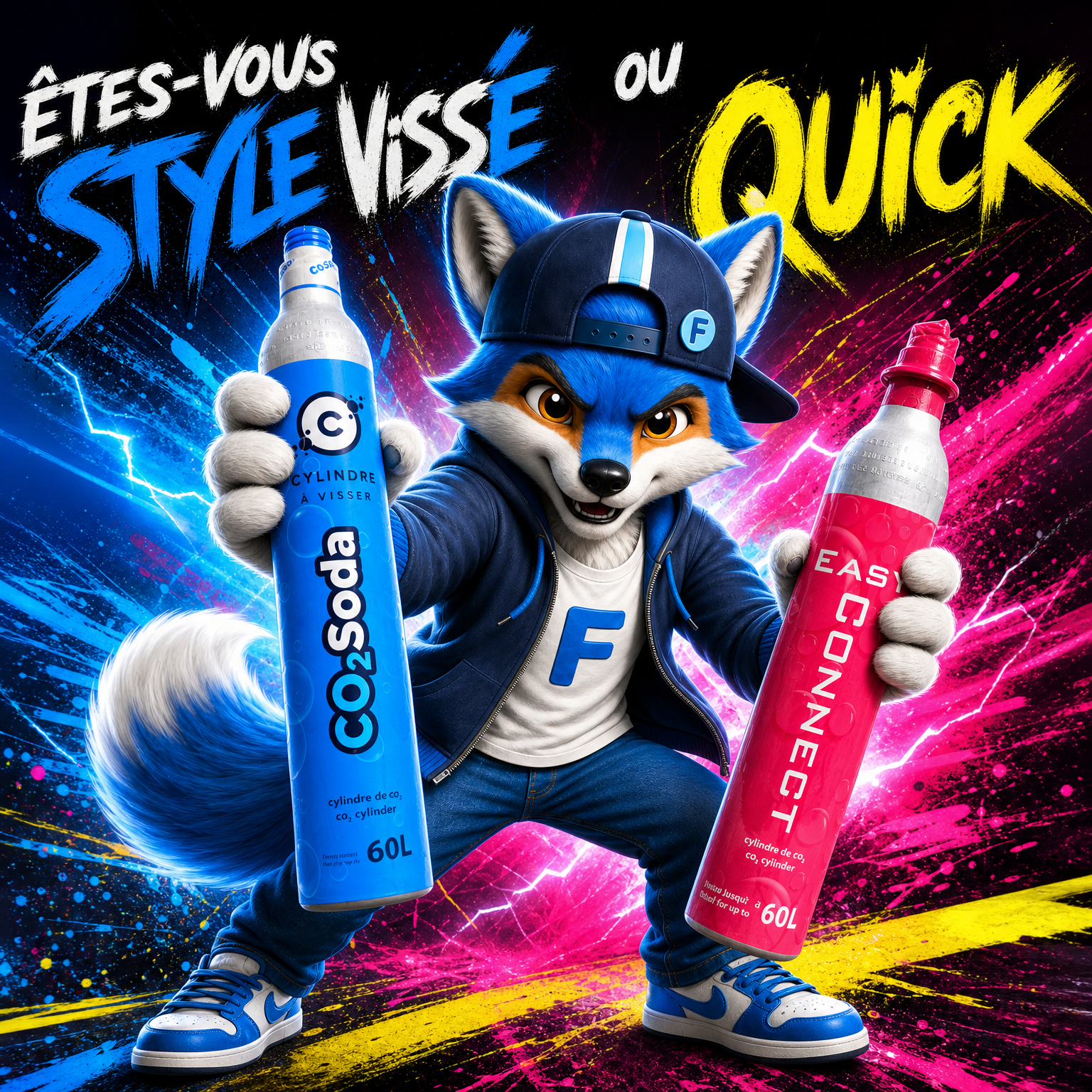 Mascotte de CO2soda distributeur de cylindres de dioxyde de carbone alimentaire au Québec
